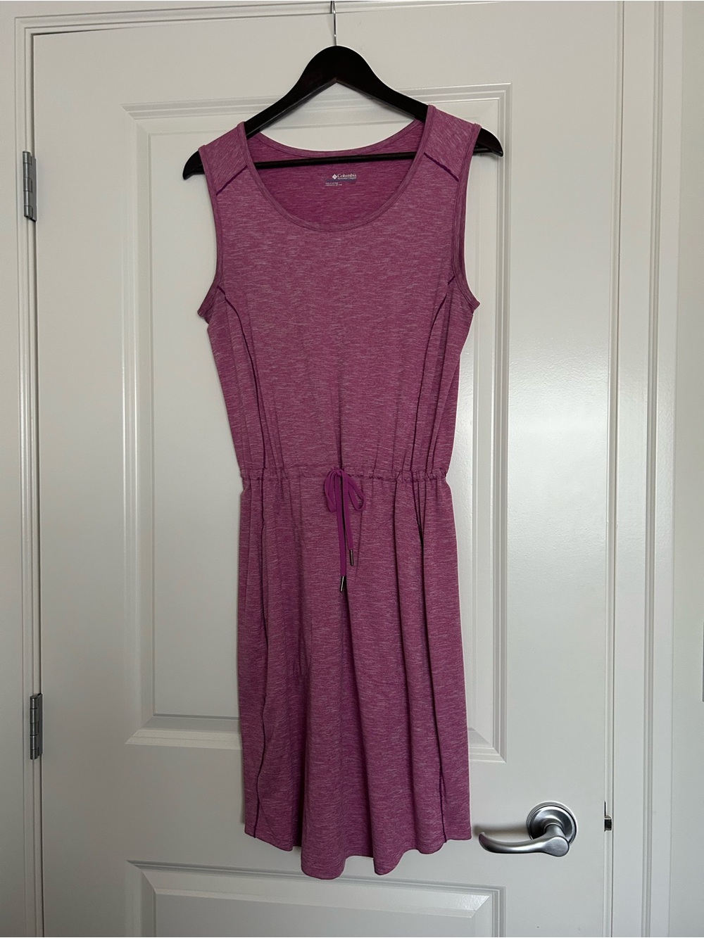 Columbia Sleeveless Midi Drawstring Dress in Heathered Mauve